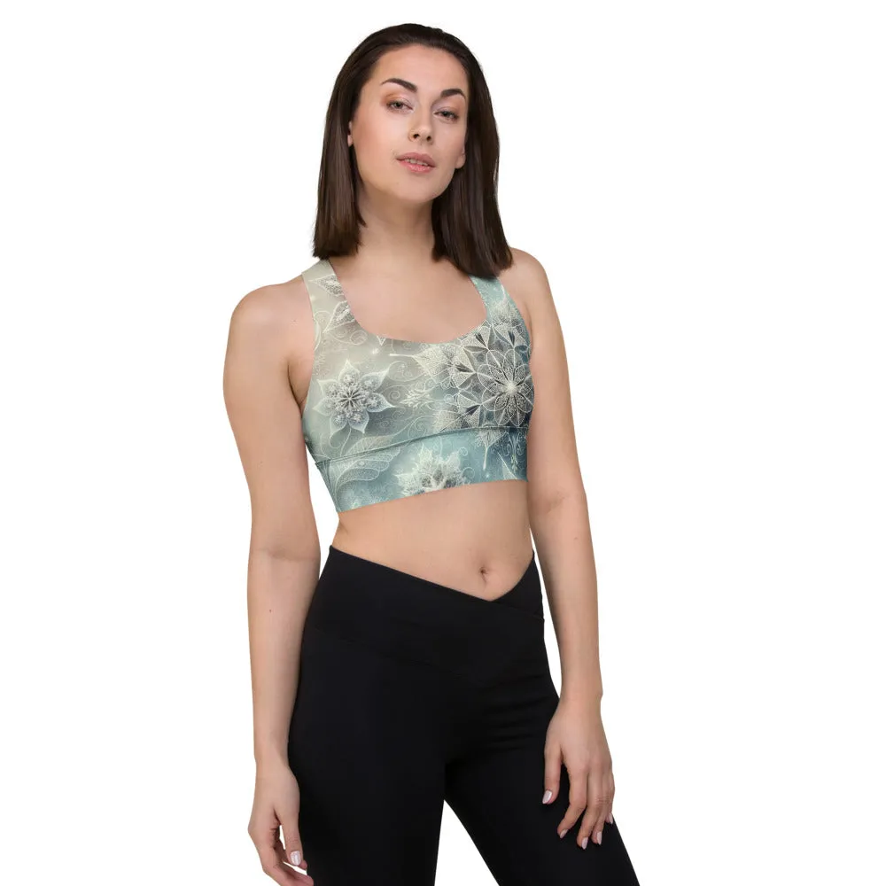 Whimsical Winter Wear Longline Sports Bra