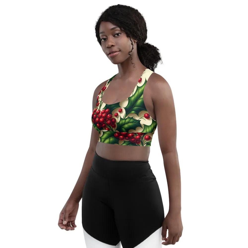 Whimsical Winter Wear Longline Sports Bra
