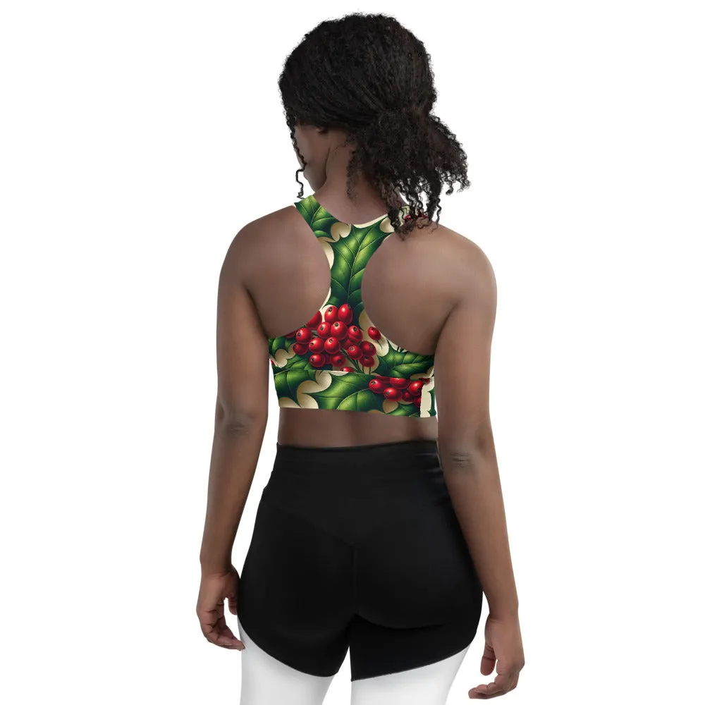 Whimsical Winter Wear Longline Sports Bra