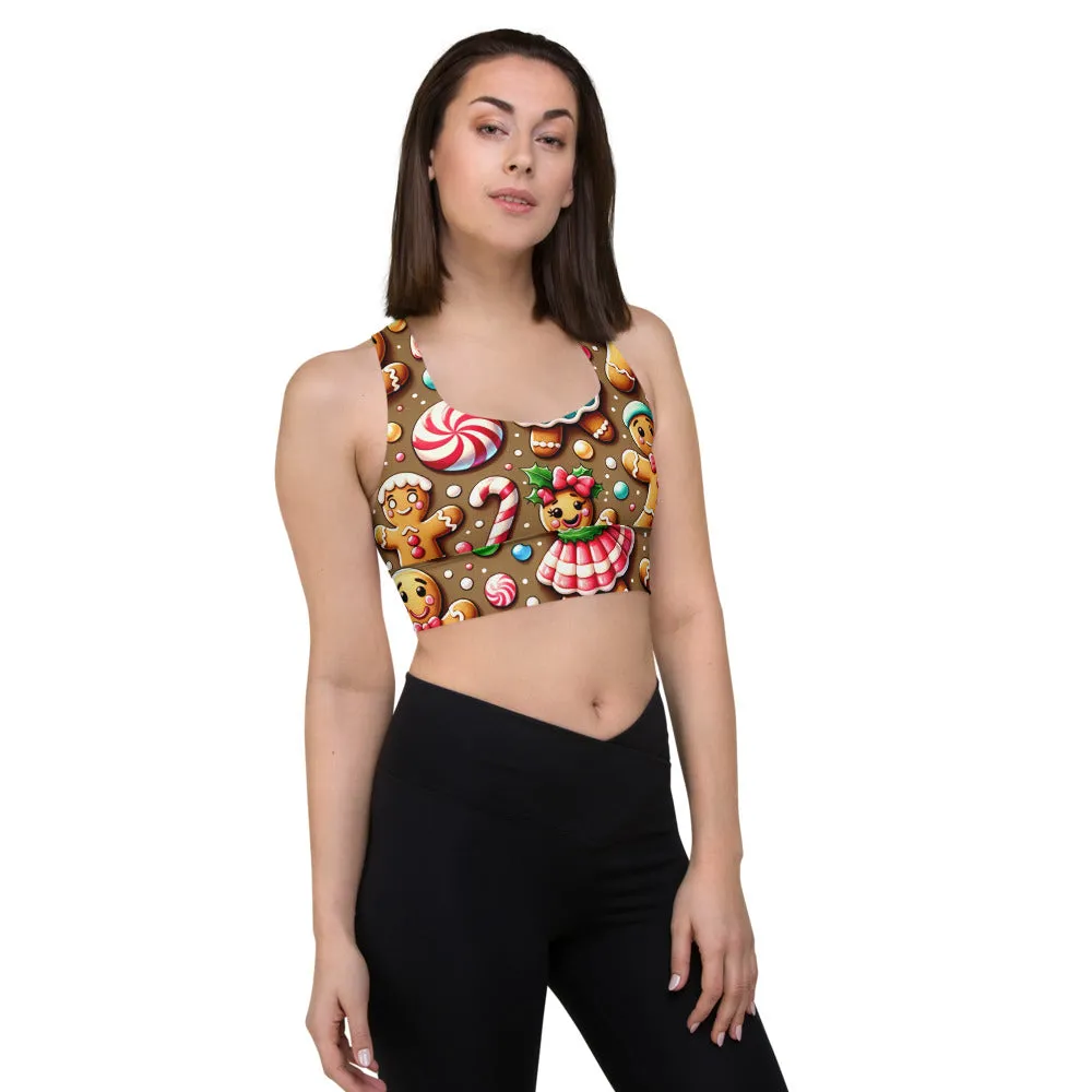 Whimsical Winter Wear Longline Sports Bra
