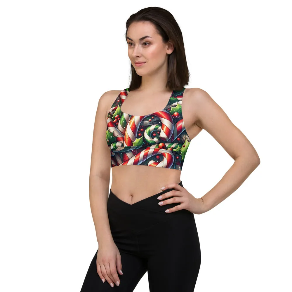 Whimsical Winter Wear Longline Sports Bra