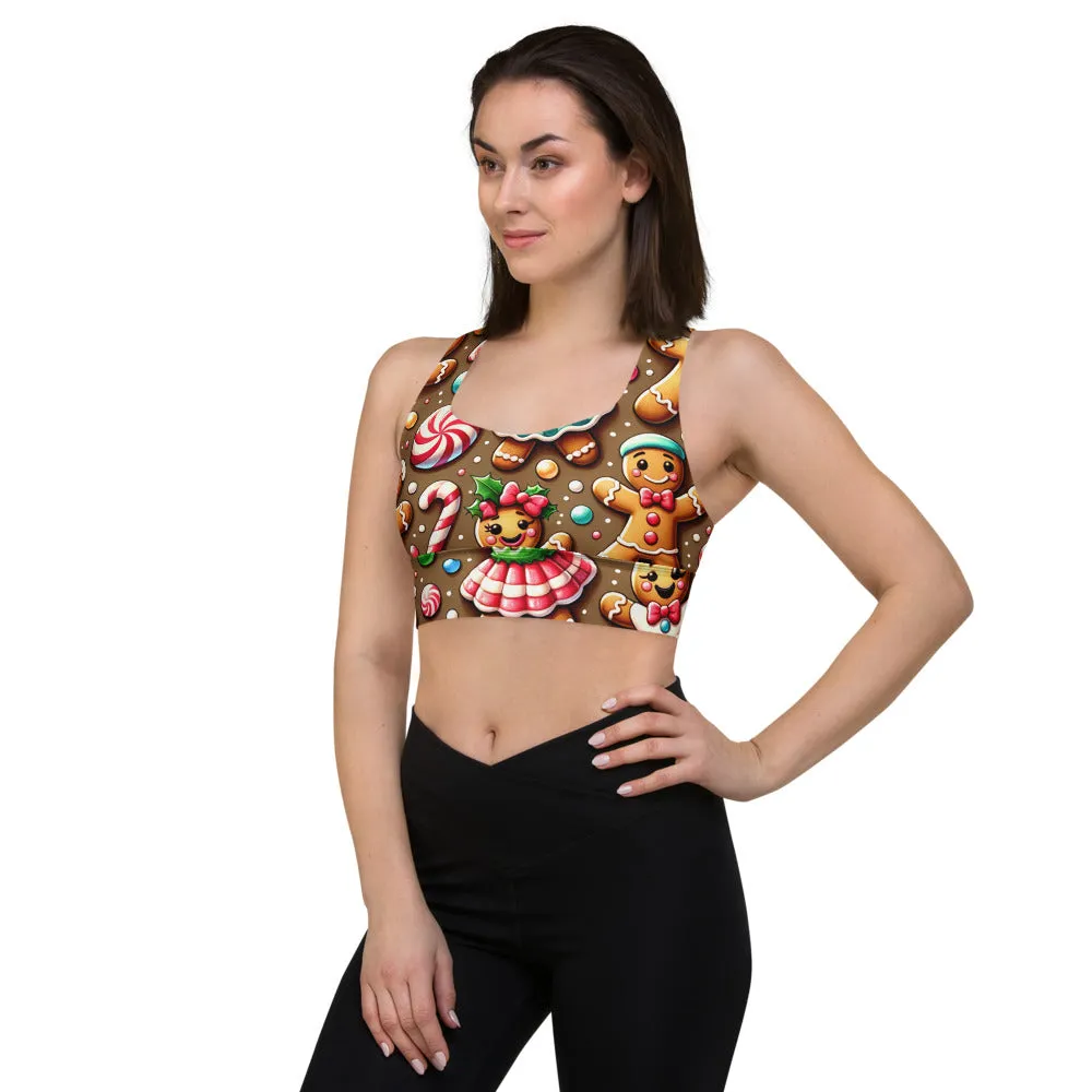 Whimsical Winter Wear Longline Sports Bra