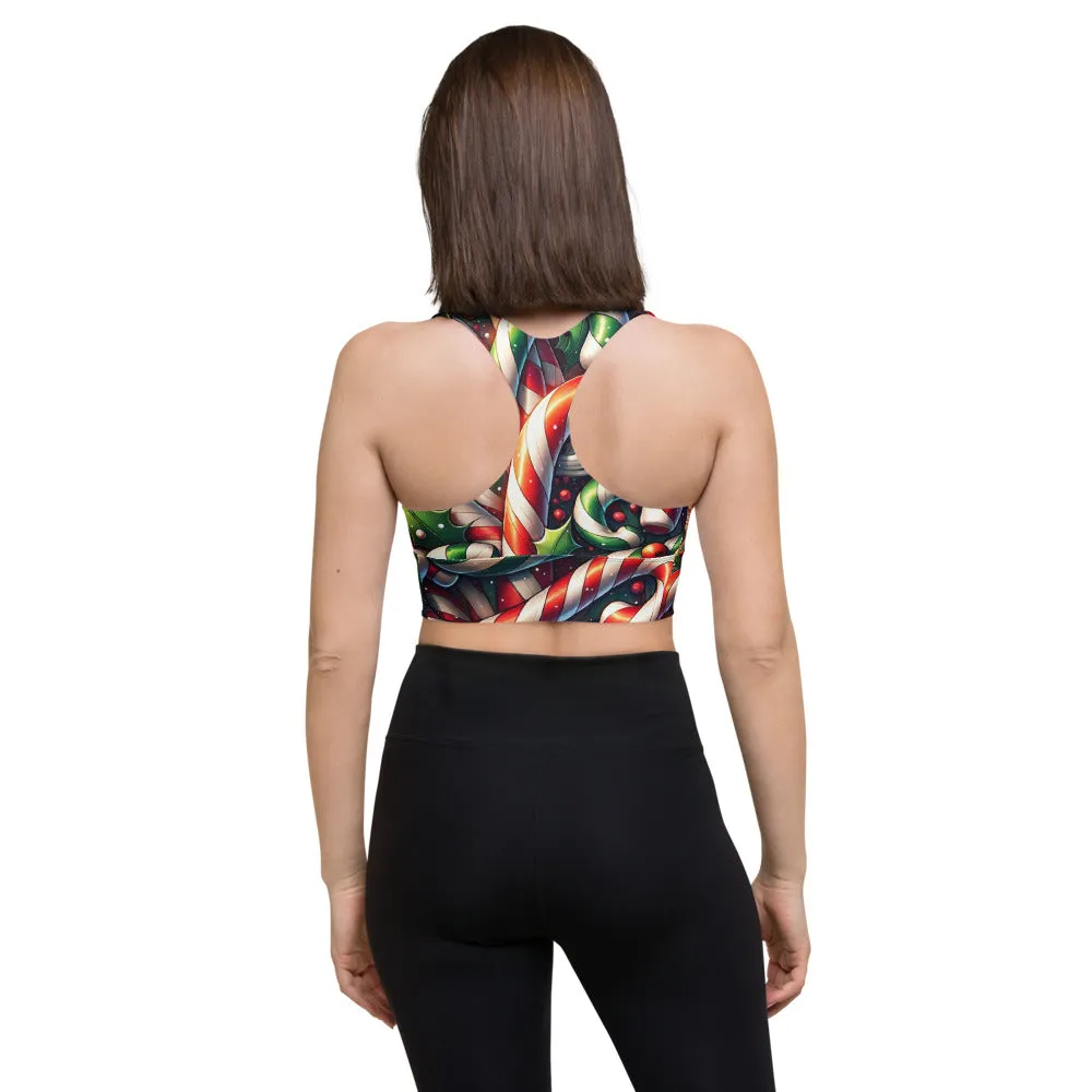 Whimsical Winter Wear Longline Sports Bra