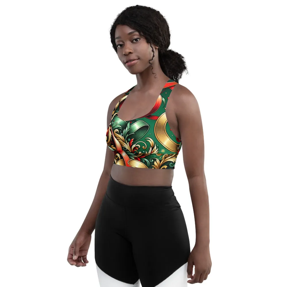Whimsical Winter Wear Longline Sports Bra