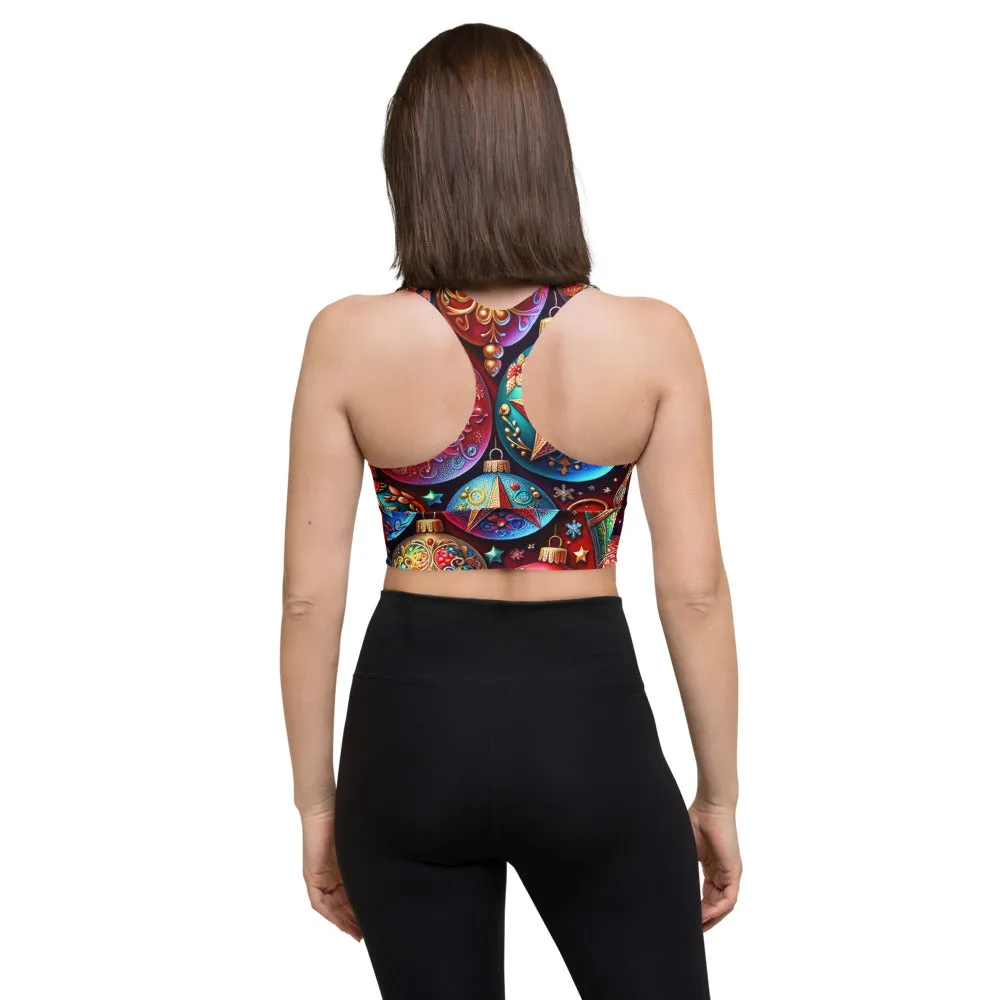 Whimsical Winter Wear Longline Sports Bra