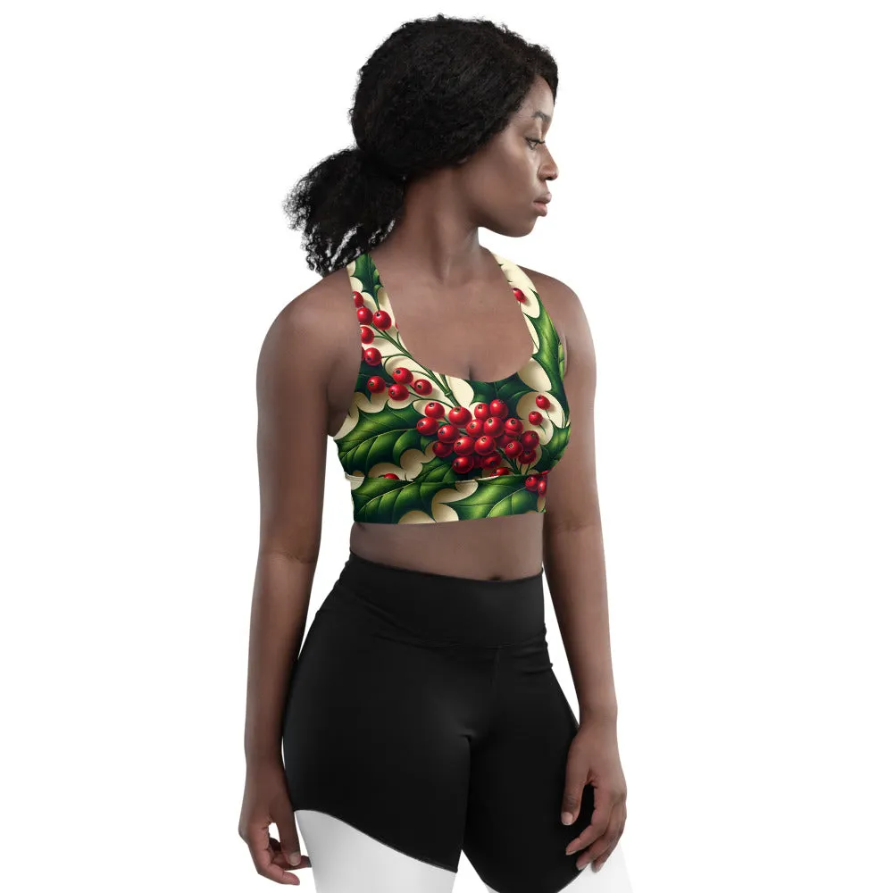 Whimsical Winter Wear Longline Sports Bra