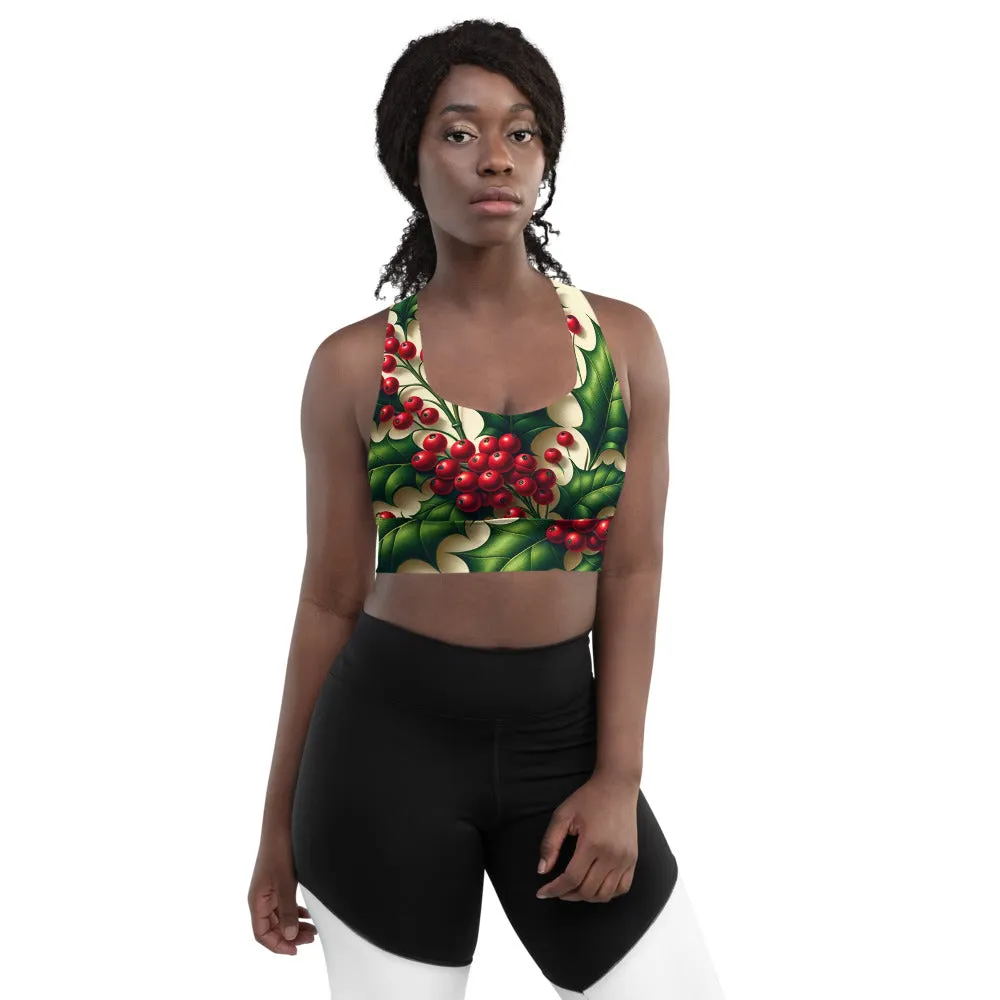 Whimsical Winter Wear Longline Sports Bra