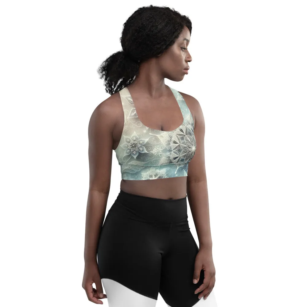 Whimsical Winter Wear Longline Sports Bra