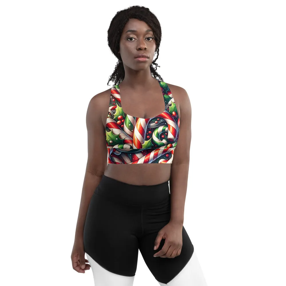 Whimsical Winter Wear Longline Sports Bra