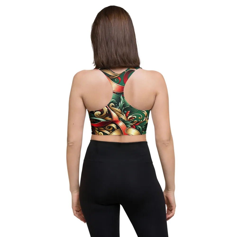 Whimsical Winter Wear Longline Sports Bra