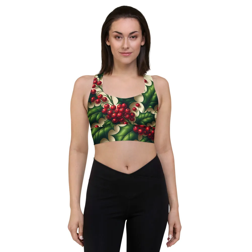 Whimsical Winter Wear Longline Sports Bra
