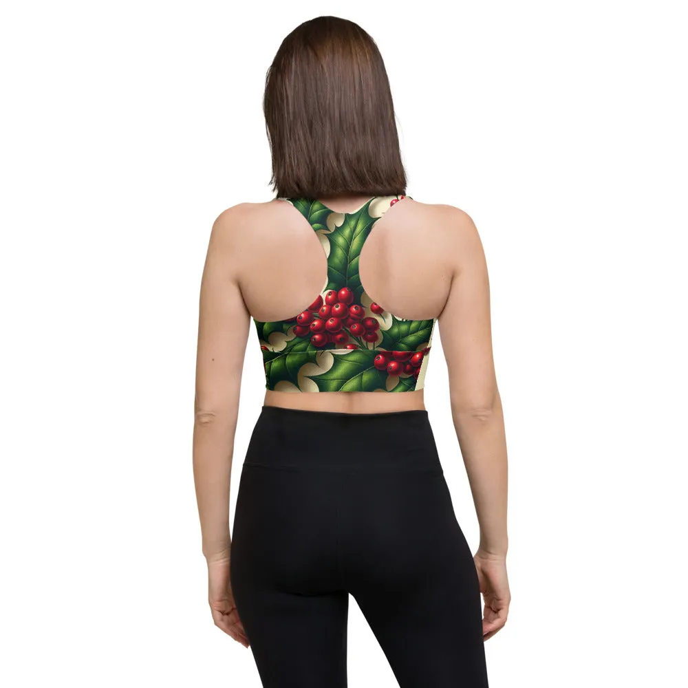 Whimsical Winter Wear Longline Sports Bra