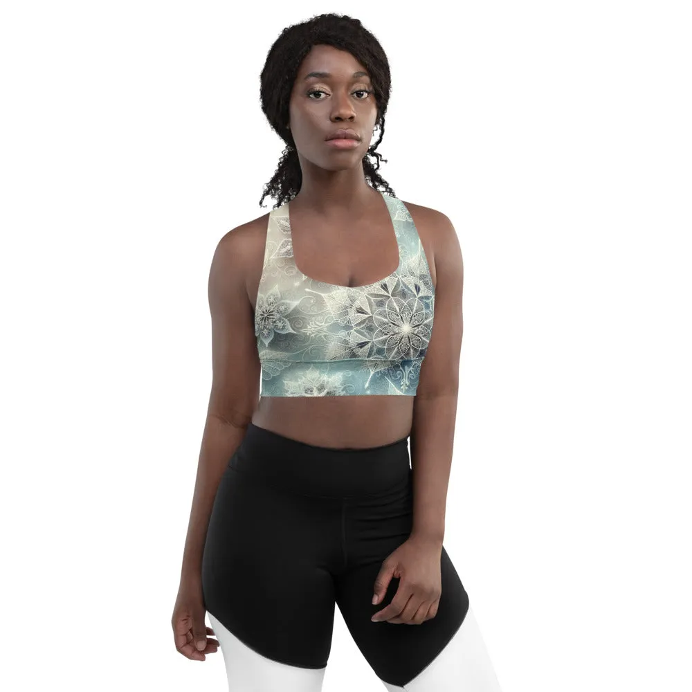 Whimsical Winter Wear Longline Sports Bra
