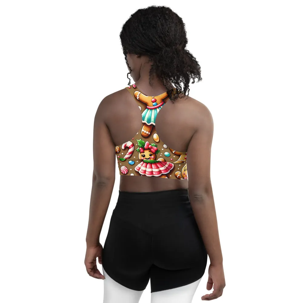 Whimsical Winter Wear Longline Sports Bra