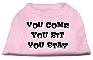 You Come, You Sit, You Stay Screen Print Shirts Light Pink XXXL(20)